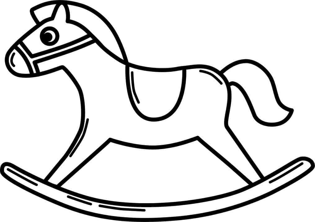 Desenho de Cavalo de Pau de Madeira Imprimivel Download