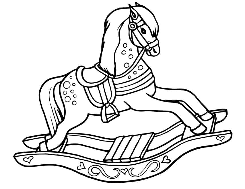 Desenho de Cavalo de Pau Grande para Colorir Pdf