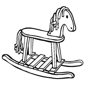 Desenho de Cavalo de Pau Imprimível Download