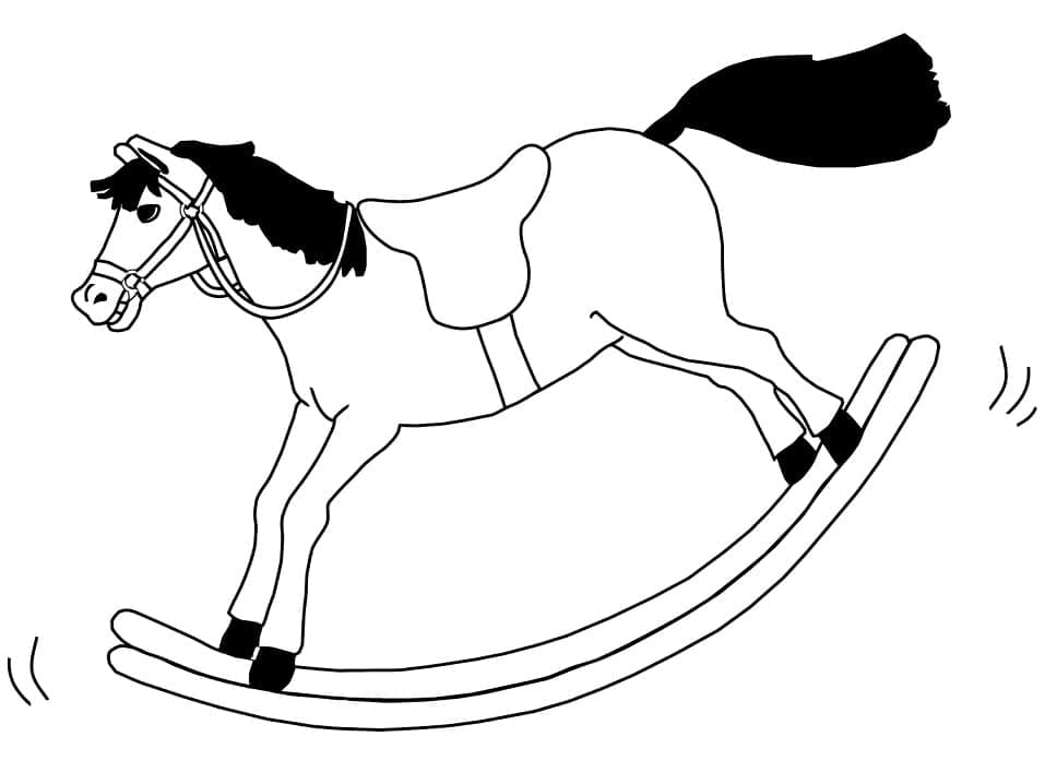 Desenho de Cavalo de Pau para Colorir Pdf