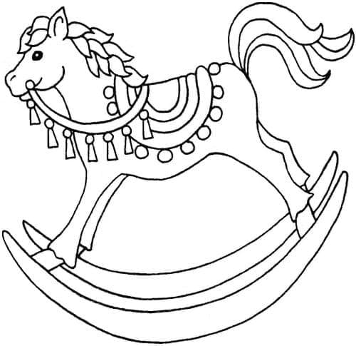 Desenhos de Cavalo de Pau para Colorir