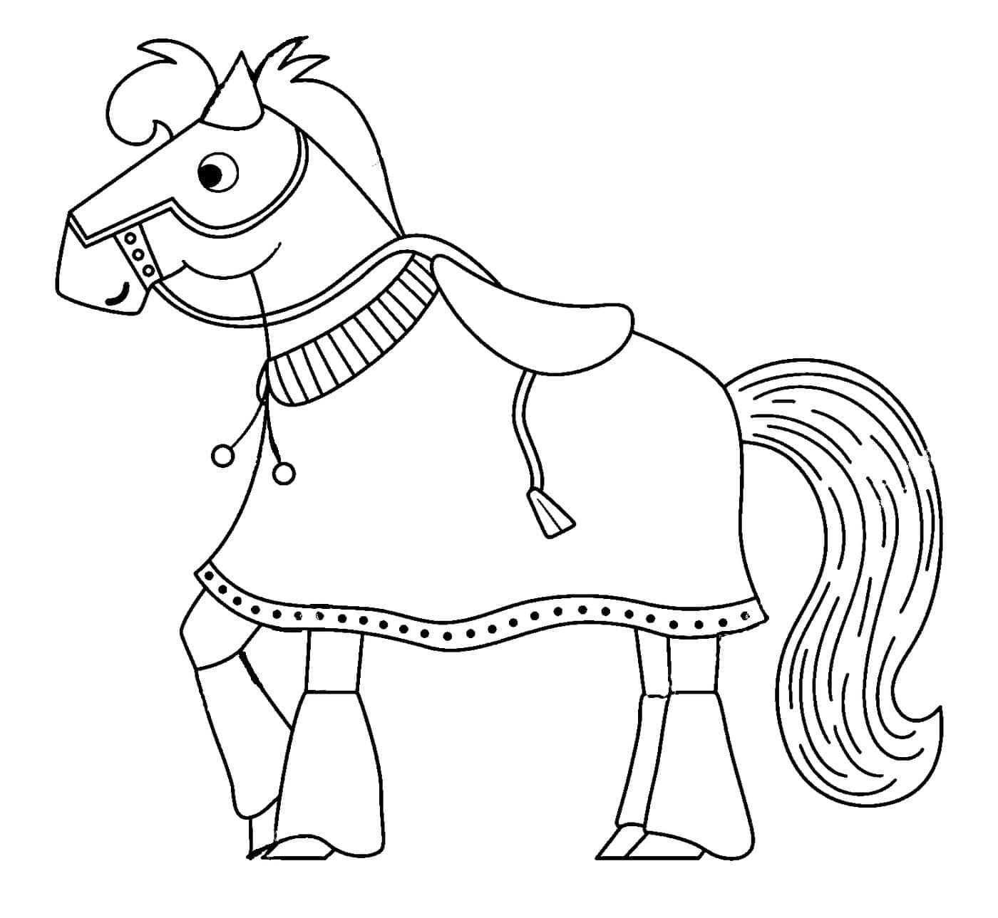 Desenho de Cavalo Cavaleiro para Colorir