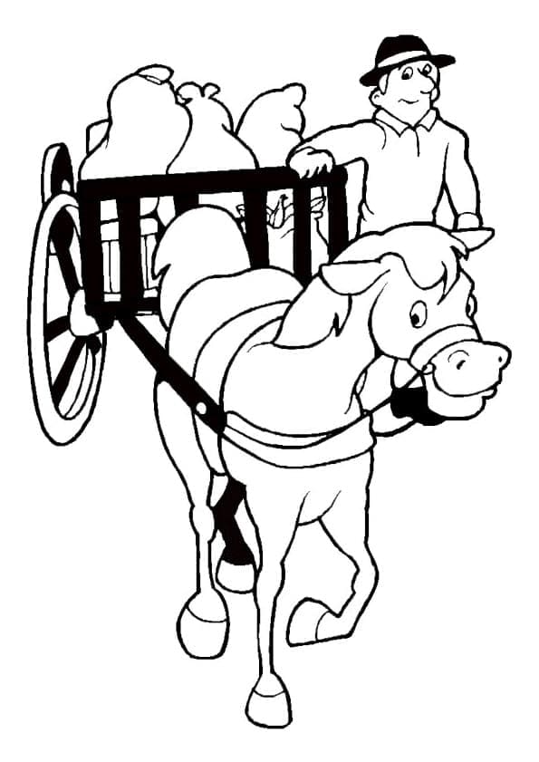 Desenho de Cavalo Engraçado para Colorir