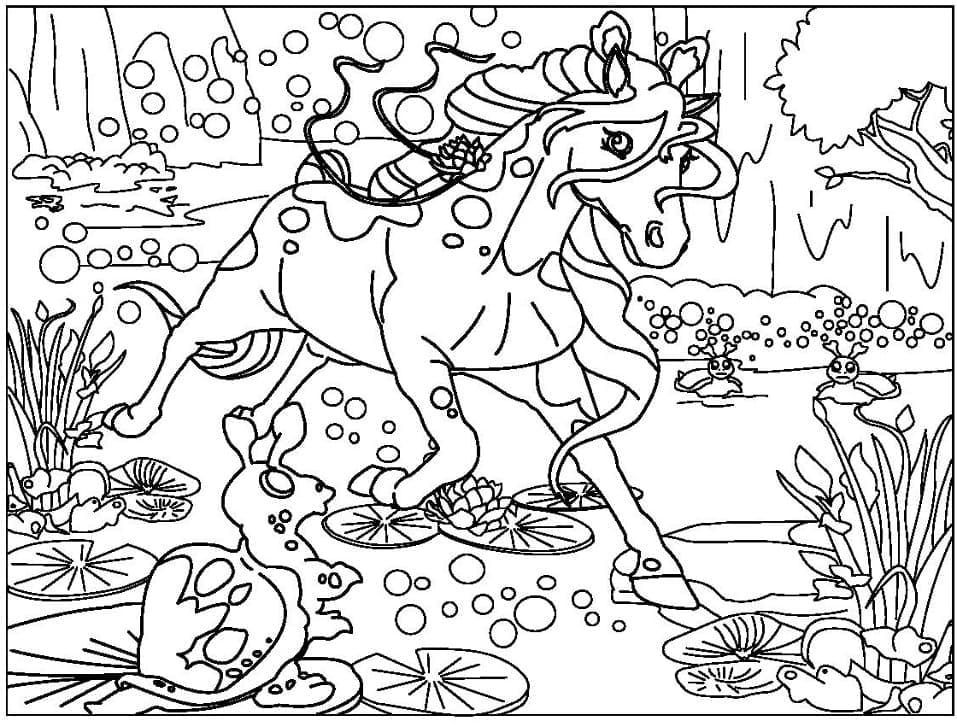 Desenho de Cavalo Fantasiá para Colorir