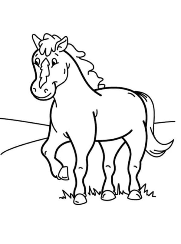 Desenho de Cavalo Feliz para Colorir