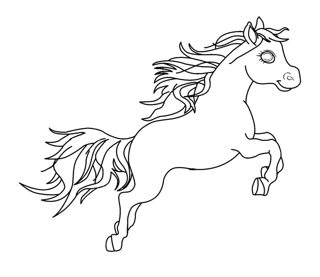 Desenho de Cavalo Galopando para Colorir