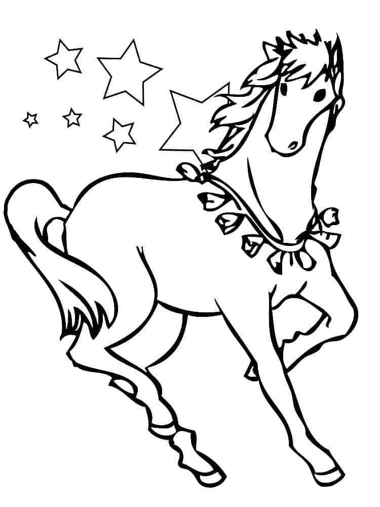 Desenho de Cavalo Imprimivel para Crianças para Colorir