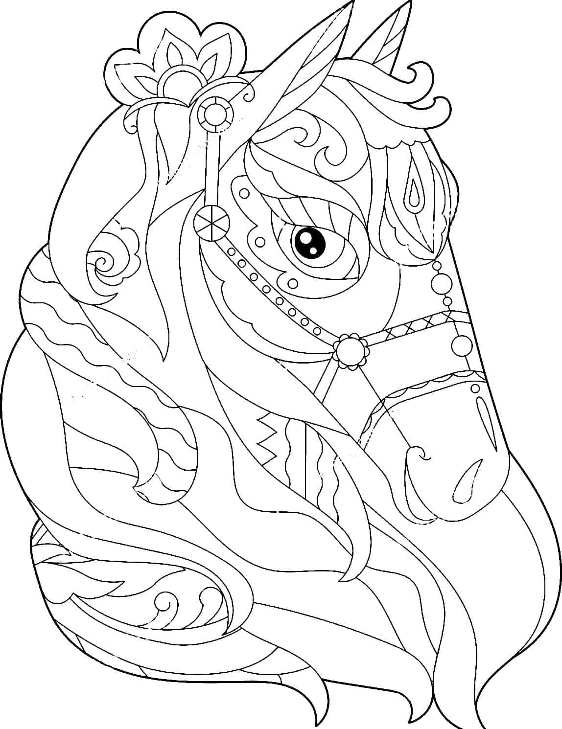 Desenho de Cavalo Maravilhoso para Colorir