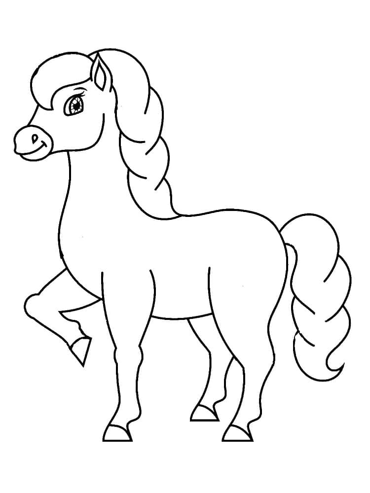 Desenho de Cavalo Muito Feliz para Colorir