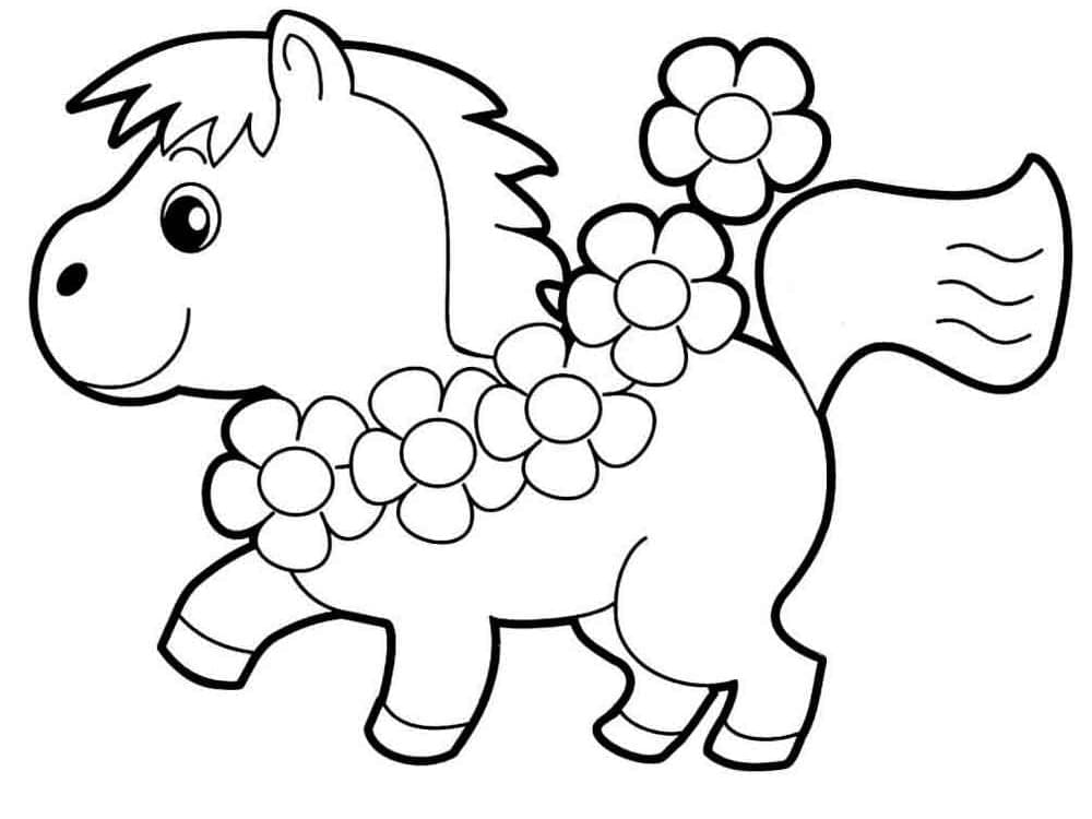 Desenho de Cavalo Muito Fofo para Colorir