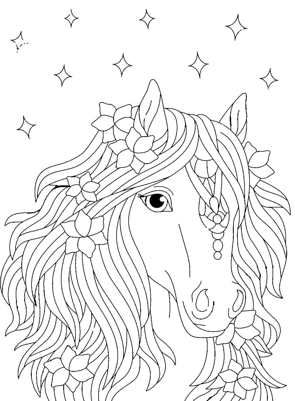Desenho de Cavalo Muito Lindo para Colorir