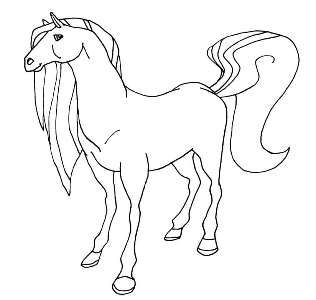 Desenho de Cavalo Simples para Colorir