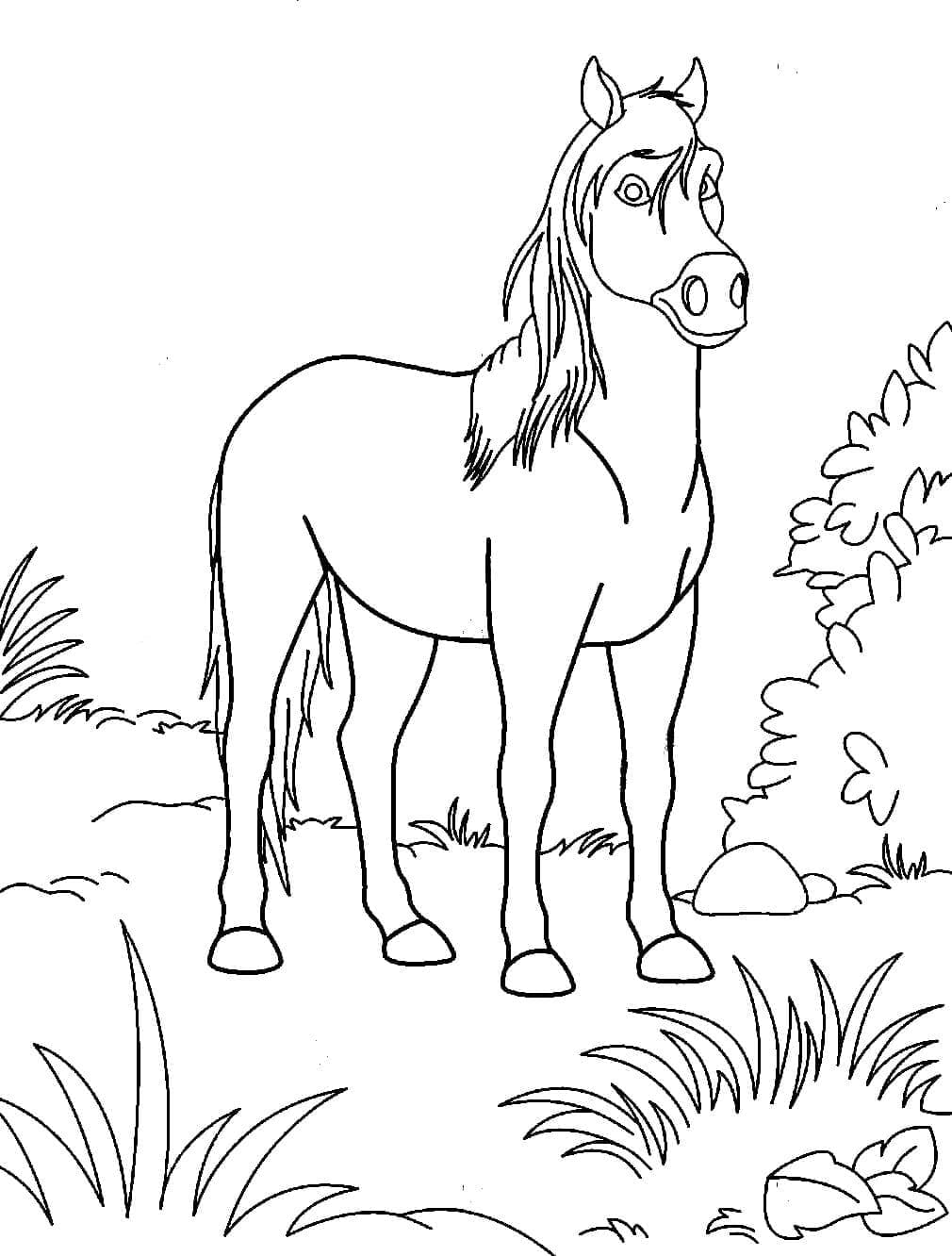 Desenho de Cavalo de Desenho Animado para Colorir