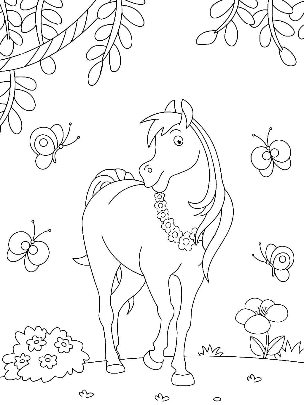 Desenho de Pequeno Cavalo para Colorir
