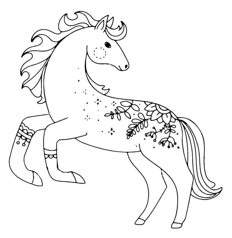 Desenho de um Belo Cavalo para Colorir