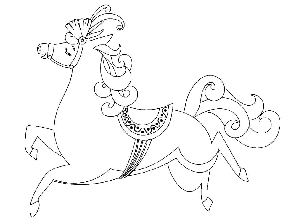 Desenho de um Cavalo Engraçado para Colorir