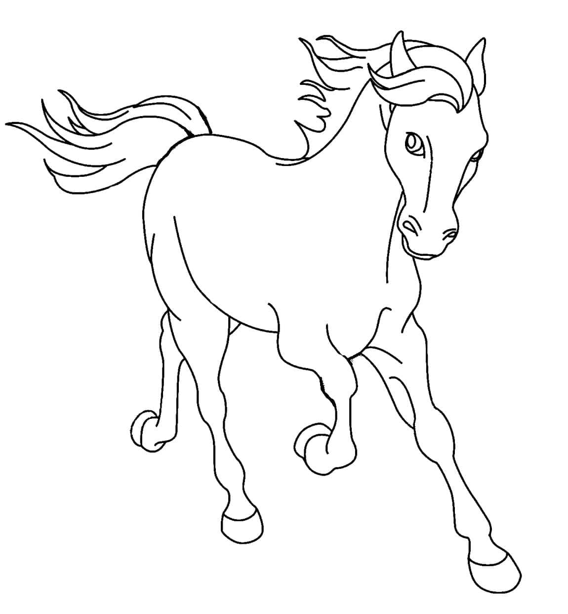 Desenho de um Cavalo Fácil para Colorir