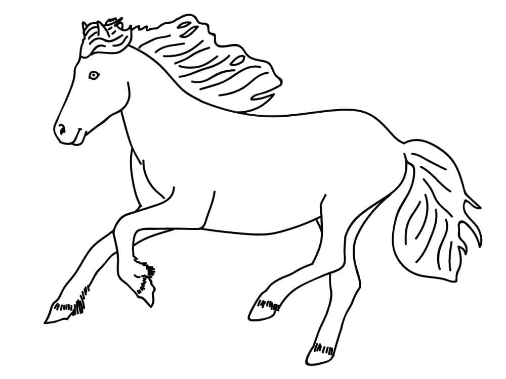 Desenho de um Cavalo Galopando para Colorir