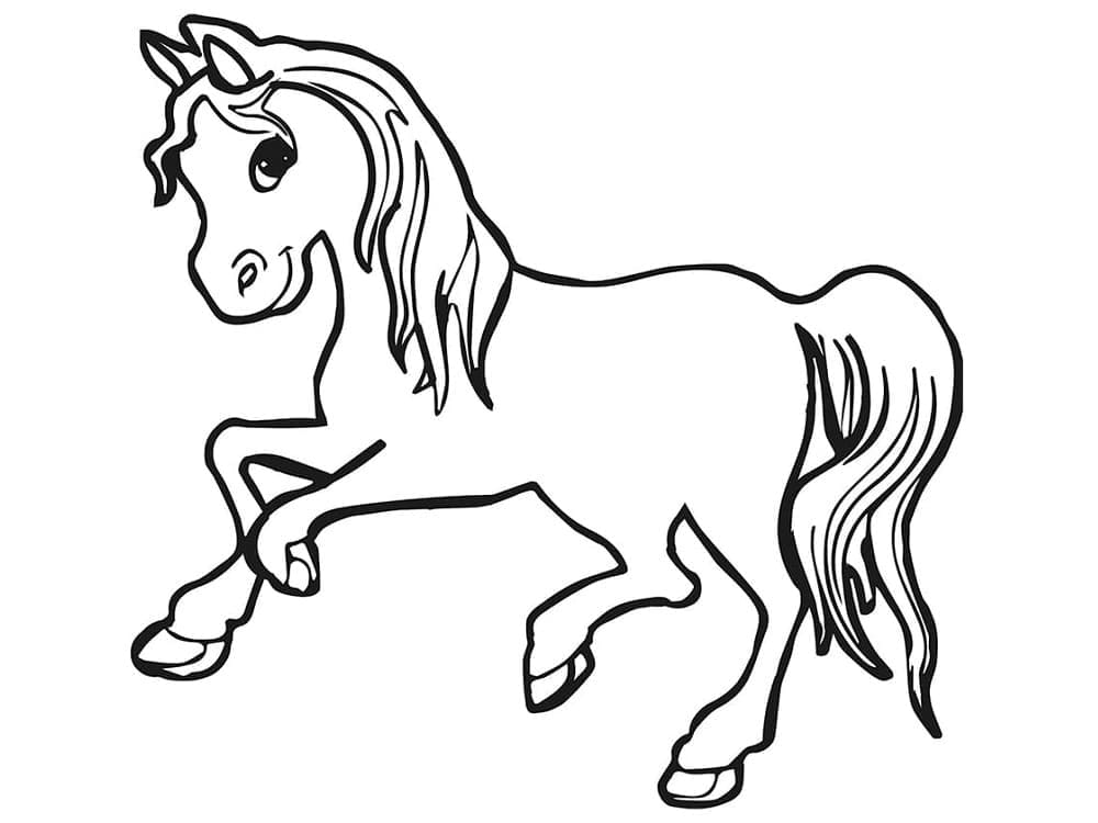 Desenho de um Cavalo Muito Fofo para Colorir