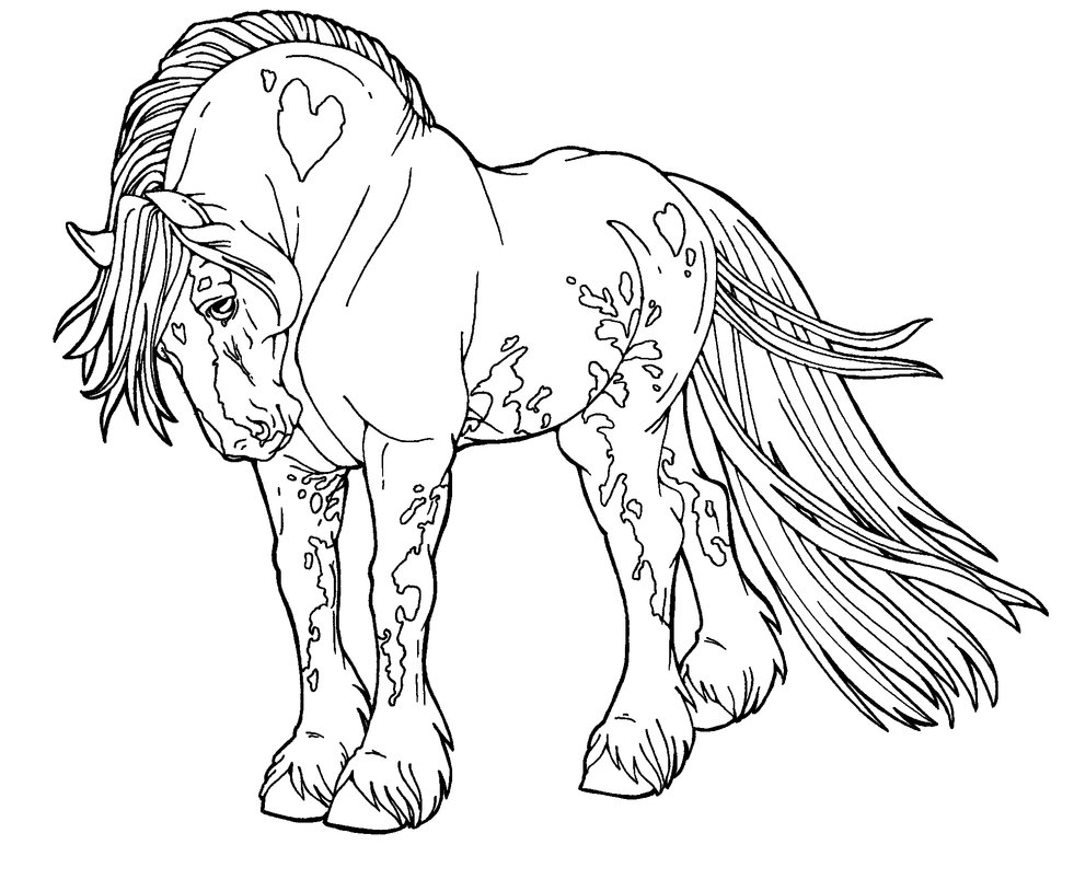 Desenho de Cavalo Mustang para Colorir