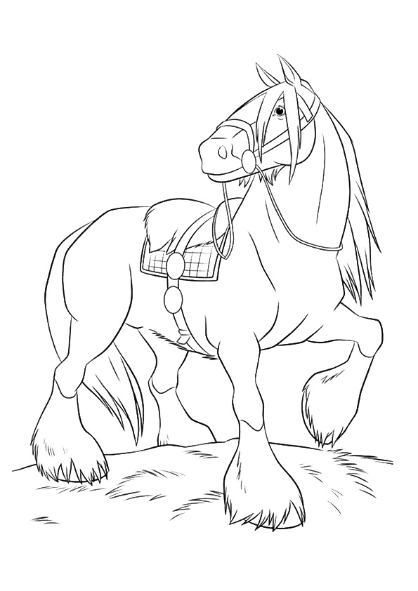 Desenho Imprimivel de Cavalo para Colorir com Giz de Cera