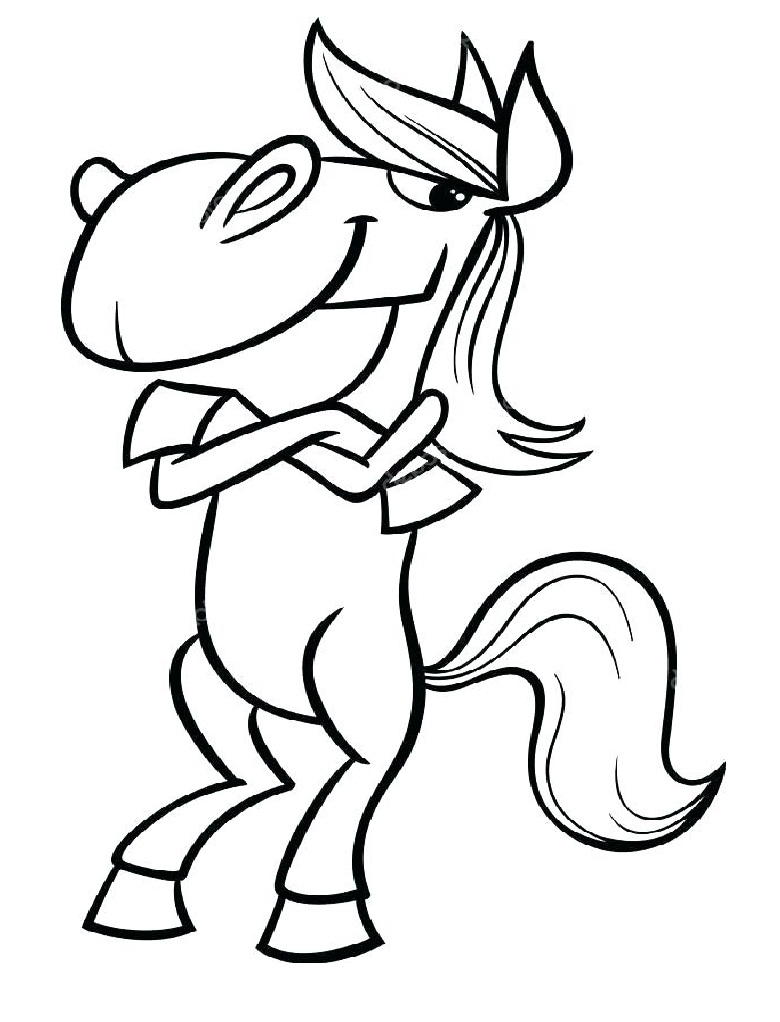 Desenho Pdf de Cavalo Grande de Desenho Animado para Baixar Grátis