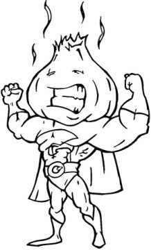 Desenho de Super herói Cebola Imprimível Download
