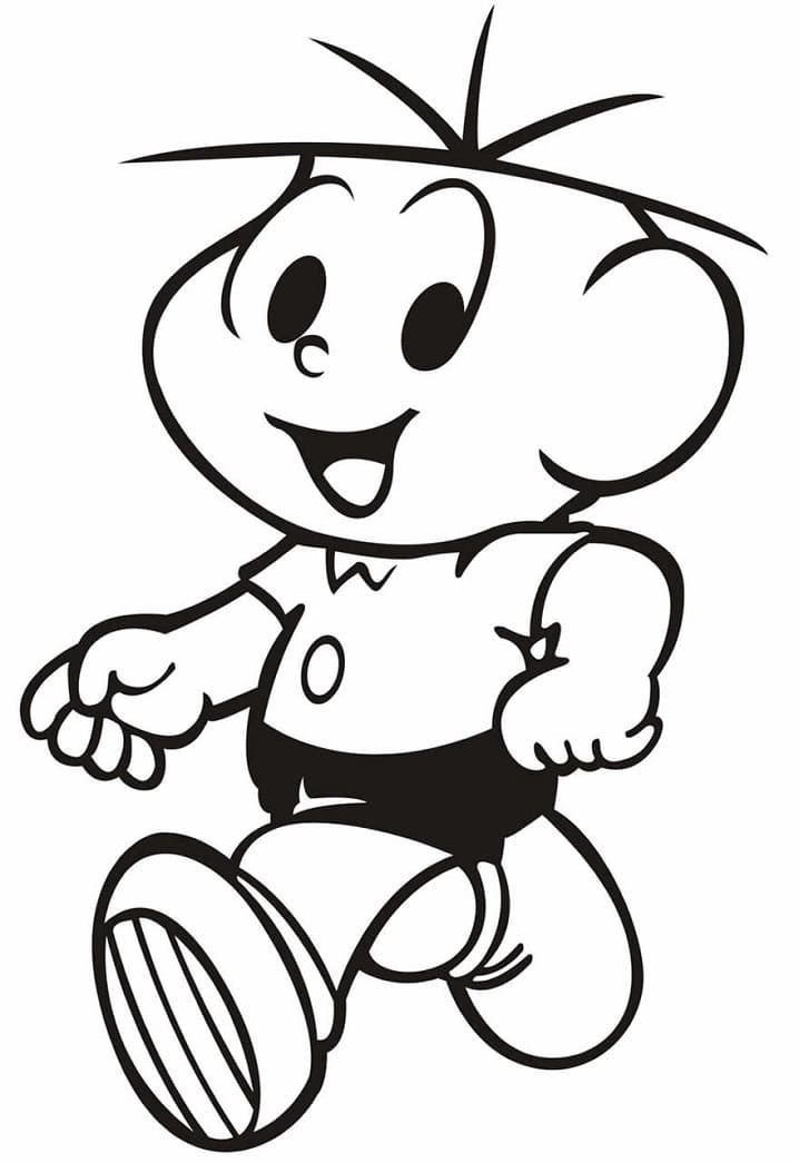 Desenho de Cebolinha Caminhando para Colorir