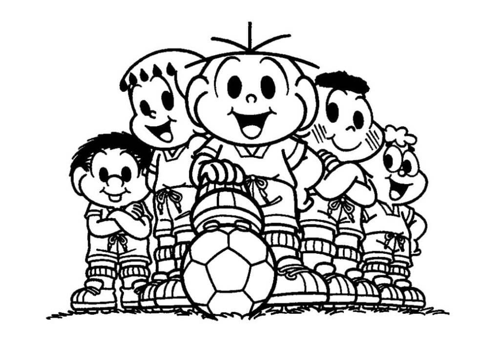 Desenho de Time do Cebolinha para Colorir