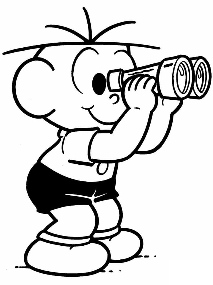 Desenho do Cebolinha com Binóculos para Colorir