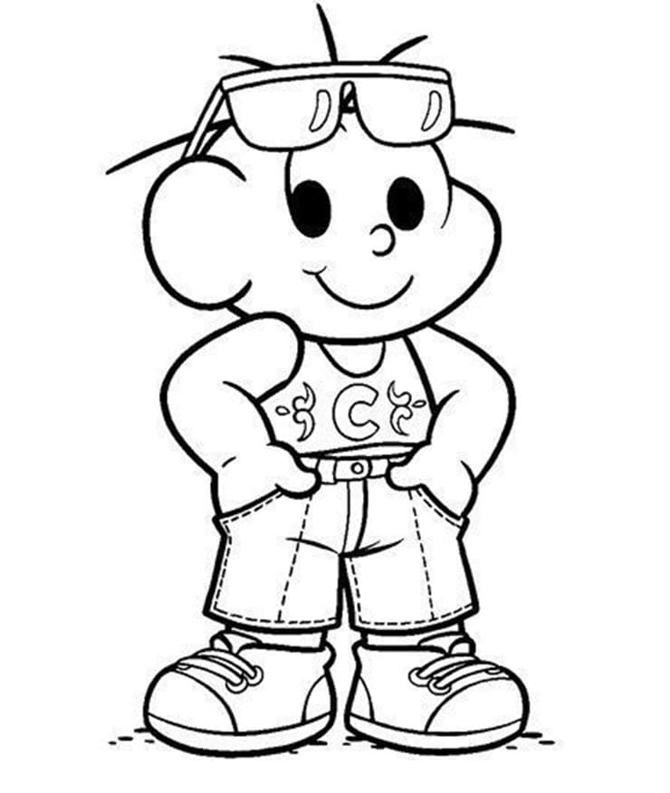 Desenho do Cebolinha com Óculos de Sol para Colorir