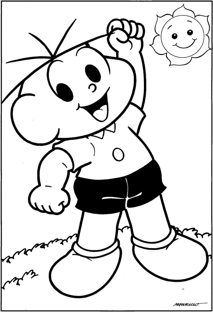 Desenho do Cebolinha Sorrindo para Colorir