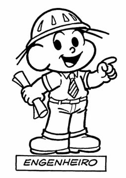 Desenho do Engenheiro de Turma da Mônica para Colorir