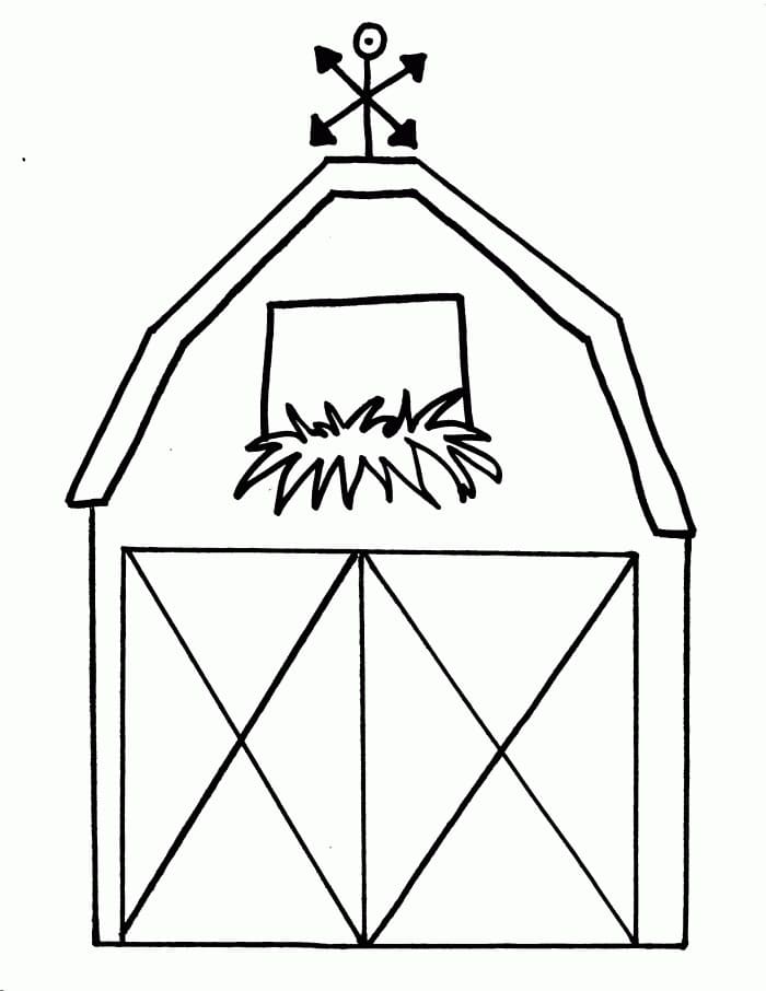 Desenho de Celeiro Colorido para Colorir Pdf