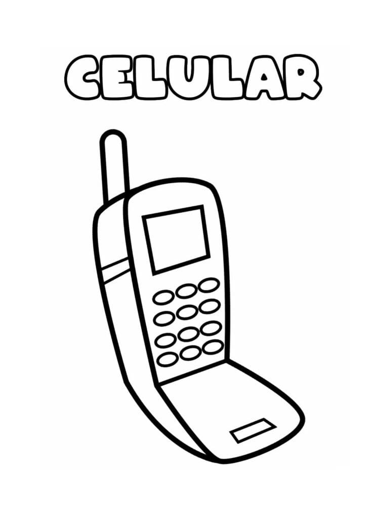 Desenho de Celular Antigo para Colorir