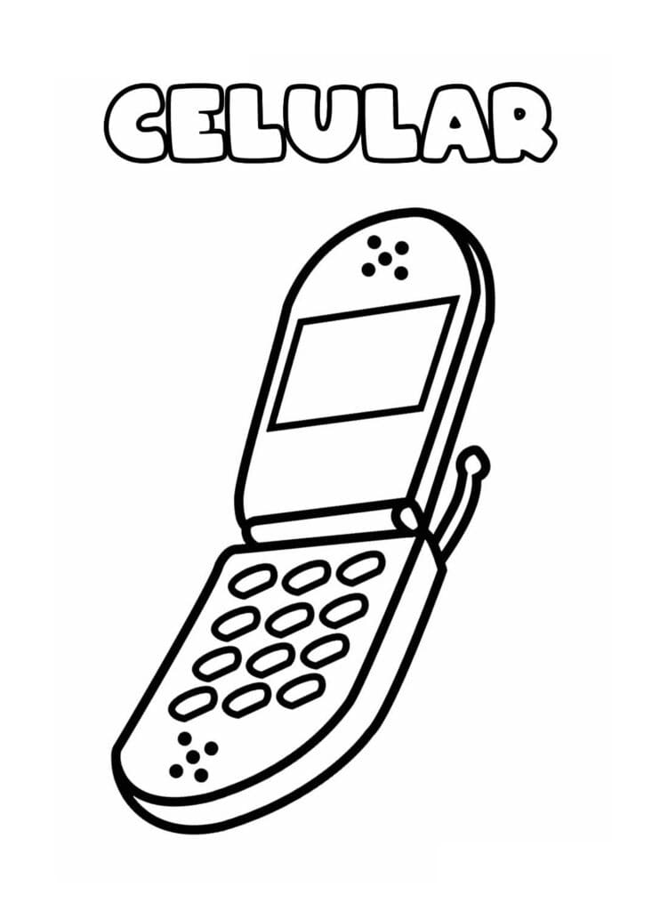Desenho de Celular Colorido para Colorir Pdf