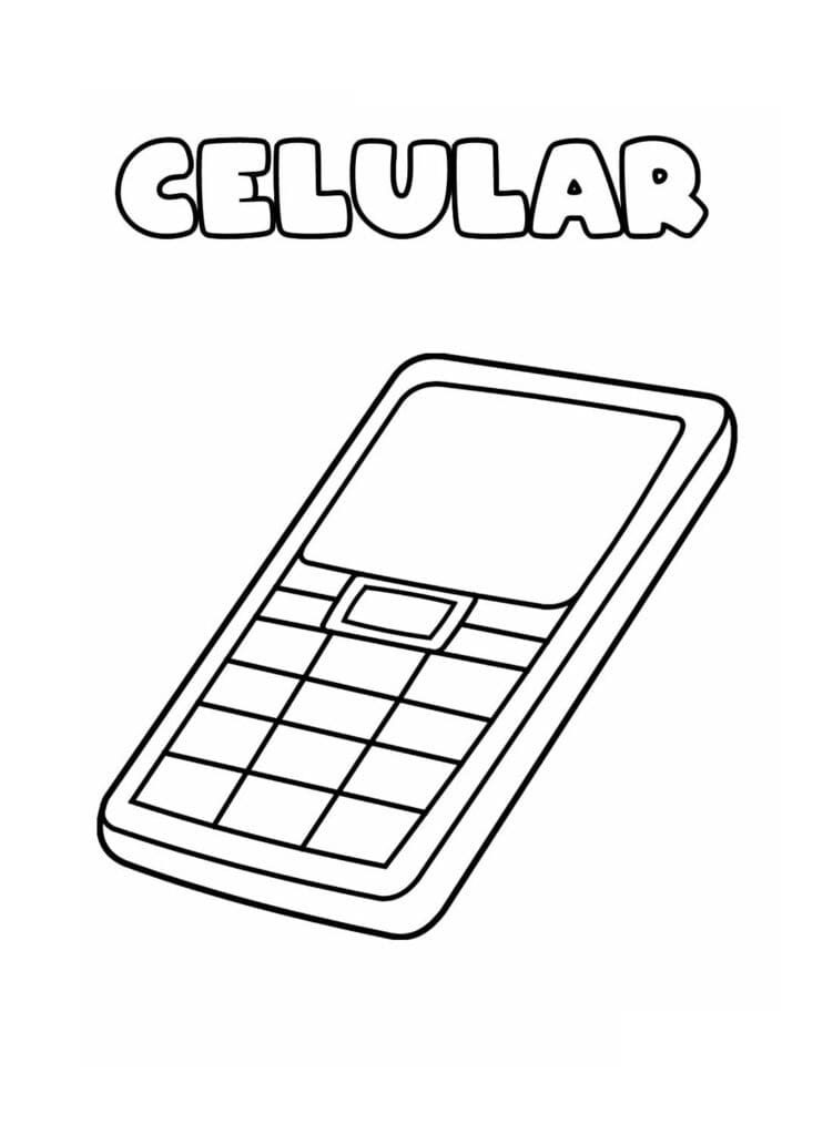 Desenho de Celular Detalhado para Colorir Pdf