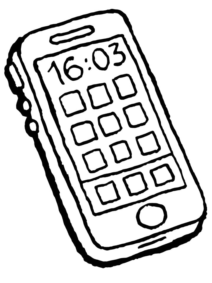 Desenho de Celular em Mãos para Imprimir