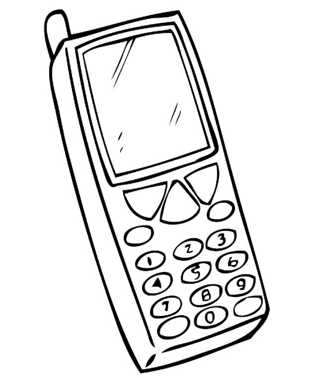 Desenho de Celular Fofo para Colorir Pdf