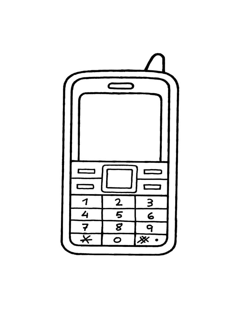 Desenho de Celular Pequeno para Imprimir Lápis de Cor