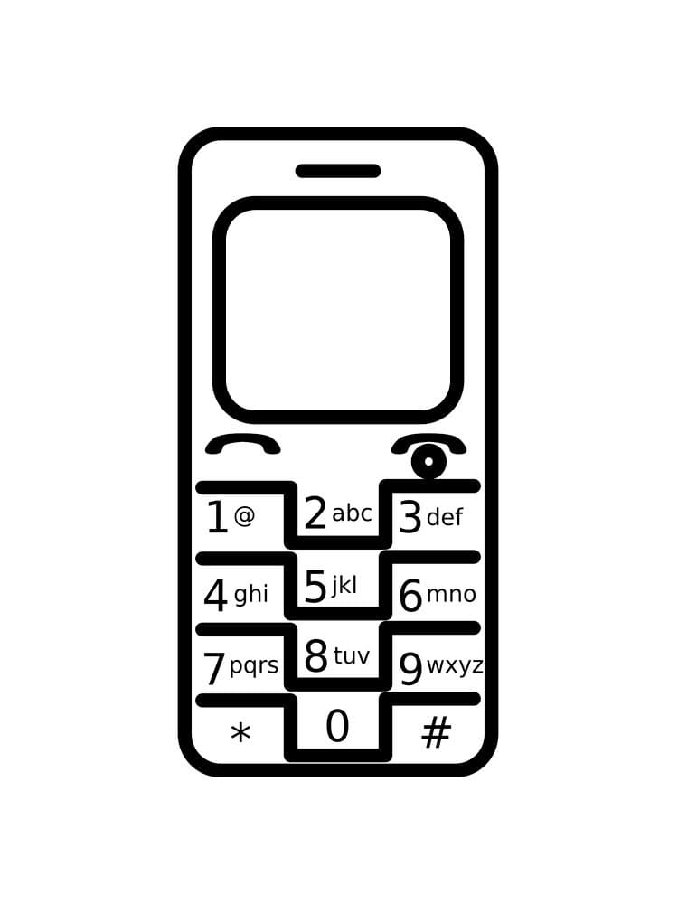 Desenho de Celular Simples para Imprimir Lápis de Cor