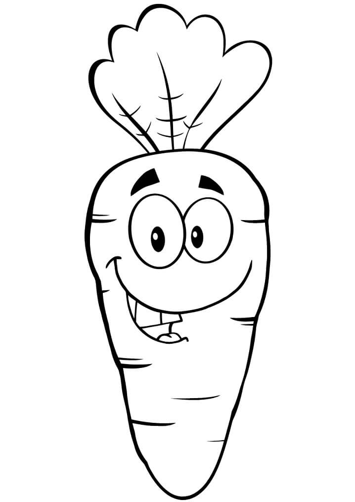 Desenho de Cenoura Bonita para Colorir Pdf