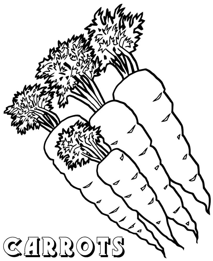 Desenho de Cenoura Cozida para Imprimir