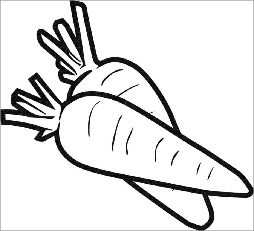Desenho de Cenoura em Prato de Sopa para Colorir Pdf