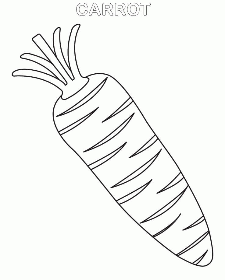 Desenho de Cenoura Fofa para Colorir Pdf