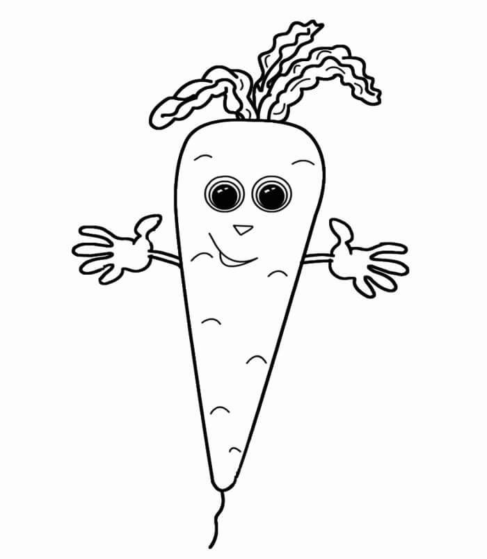Desenho de Cenoura Infantil para Imprimir