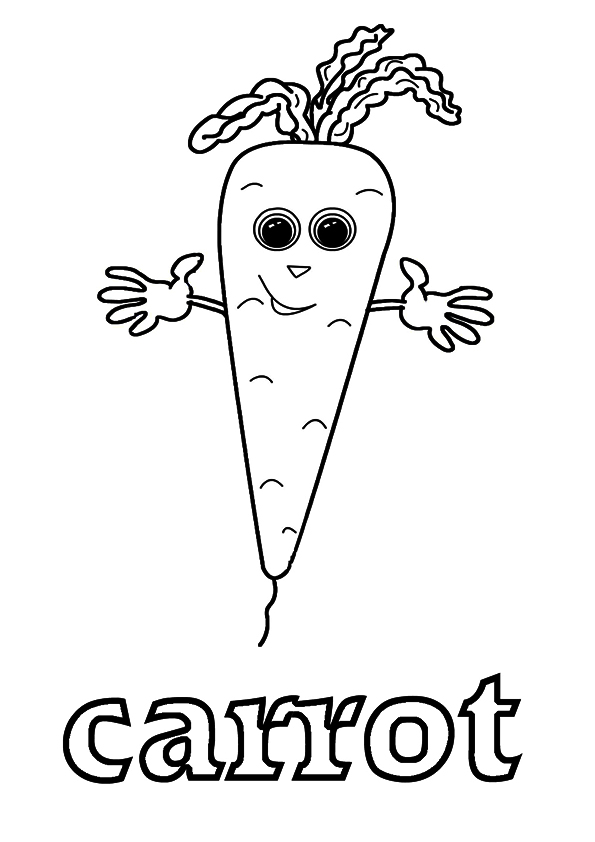 Desenho de Cenoura para Imprimir Lápis de Cor