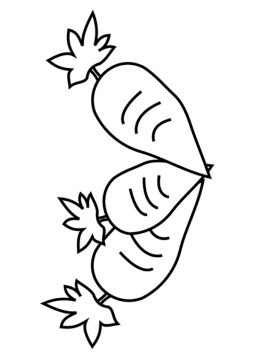 Desenho de Cenoura para Pintar Giz de Cera