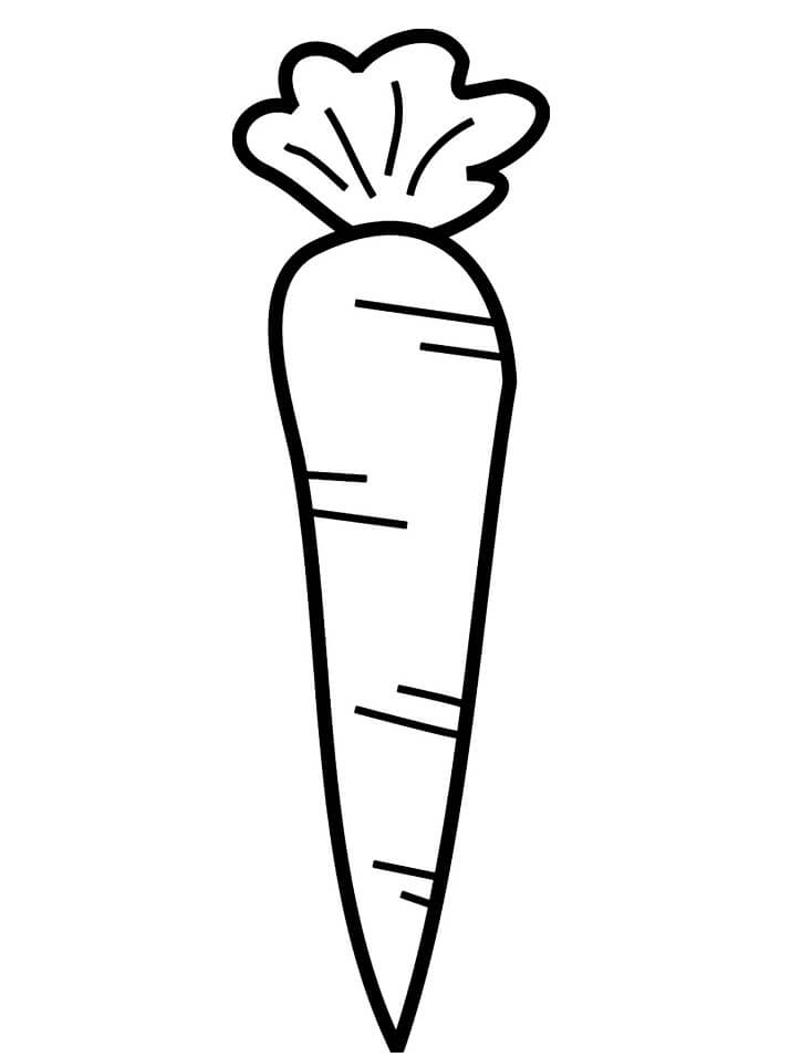 Desenho de Cenoura Simples para Imprimir Lápis de Cor