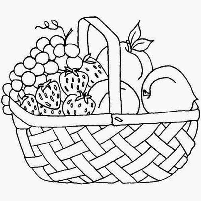 Desenho de Cesta de Frutas 1 para Colorir